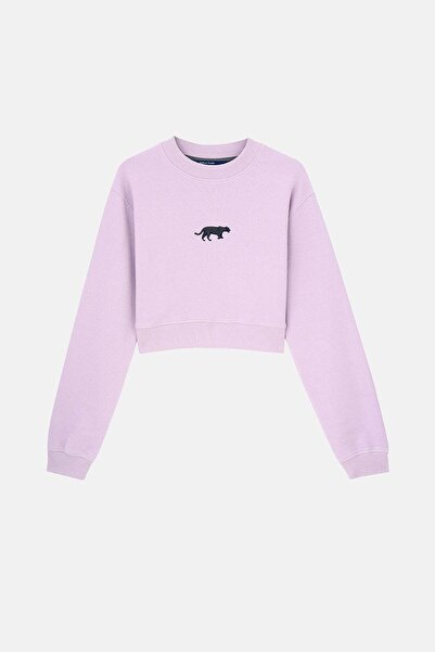 WWF Market Jaguar Supersoft Crop Sweatshirt - Lilac