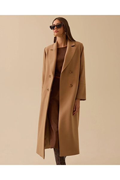 SEÇİL Double-Breasted Long Classic Coat
