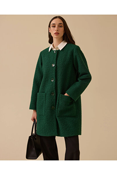 SCL Cepli Düğmeli Peluş Kaban