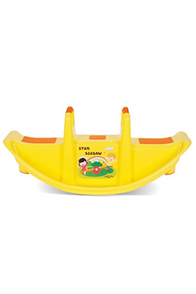 PİLSAN Star Seesaw Yellow children's swing with support handles, solid plastic, U-resistant