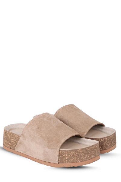 stato Thick Sole Women's Genuine-Suede Leather Slippers Mink