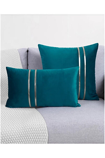 DeccoStil Throw Pillow Cover with Silver Detail (1 Piece)
