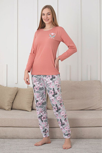 embody Pijama confortabilă din bumbac pentru femei, set cu bluză și pantaloni...