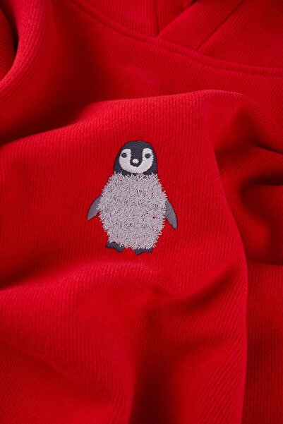 WWF Market Baby Emperor Penguin Supersoft Crop Hoodie - Red