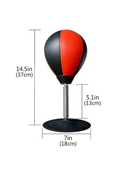 dalimag Punching Bag with Suction Cup, Cozevdnt, Synthetic Leather, 18x37cm, Black/Red