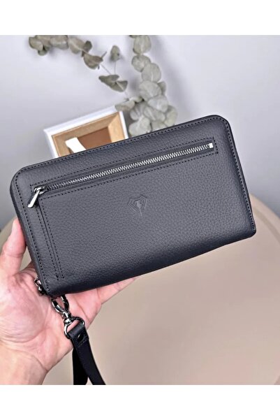 Fil Deri Genuine Leather Men's Handbag with Zipper Handle and Handle Strap 2118