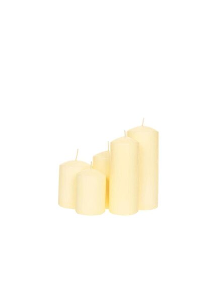 ÇIRPAN EV KREM 5'Lİ KÜTÜK MUM SETİ 6x7-9-11-13-15 CM