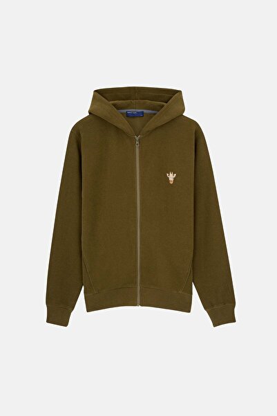WWF Market Zürafa SuperSoft Full Zip Hoodie - Haki
