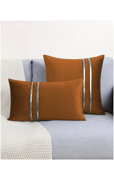 DeccoStil Throw Pillow Cover with Silver Detail (1 Piece)