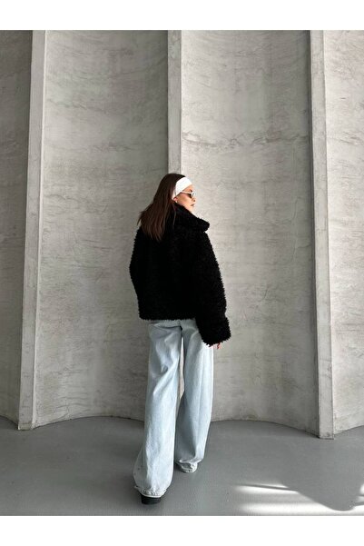 ZF BUTİK Zippered Curly Fur Coat