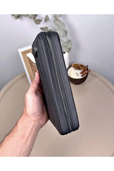 Fil Deri Genuine Leather Men's Handbag with Zipper Handle and Handle Strap 2118