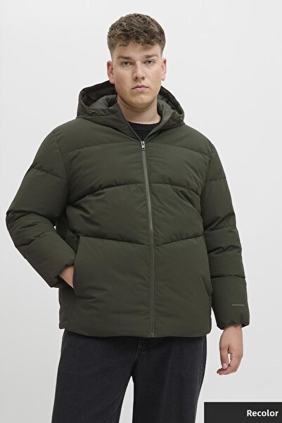 Jack & Jones Plus Size Hooded Puffer Jacket - Global