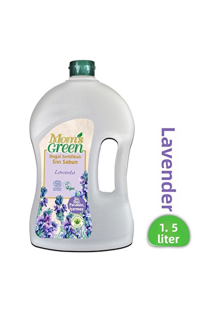 Mom's Green 1500 مل صابون سائل طبيعي معتمد - لافندر معتمد من إيكوسيرت كوزموس
