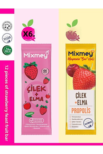 mixmey Strawberry Feast Fruit Bar – 12 Pieces |   Healthy Snacks – Gluten-Fre...