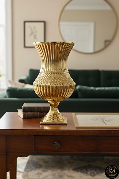 Kristal Market Χειροποίητο διακοσμητικό βάζο από κρύσταλλο σε επικάλυψη τιτανίου