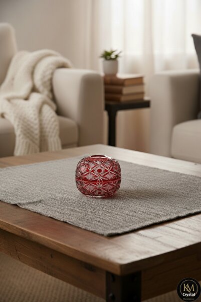 Kristal Market Handmade Crystal Avant-Garde Vision Patterned Decorative Presentation Holder Covered Napkin Holder