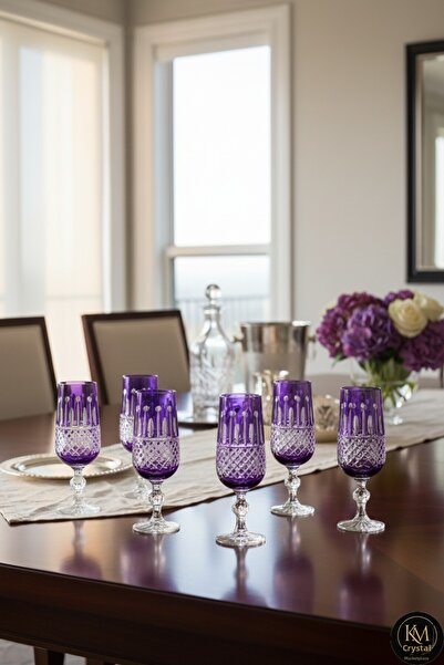 Kristal Market كوب ماء مصنوع يدويًا من الكريستال المقطوع