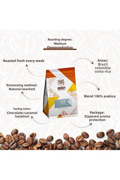 Grizzly Coffee Roasters مزيج ألاسكا - قهوة اسبريسو 500 جرام.