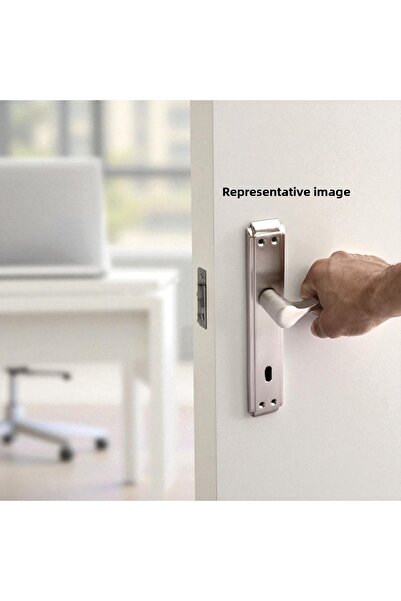 Badem10 Interior Room Door Handle with Mirror Suitable for Left and Right Satin Color Exterior Wood Pvc Metal Steel Gate Handle 1 Set