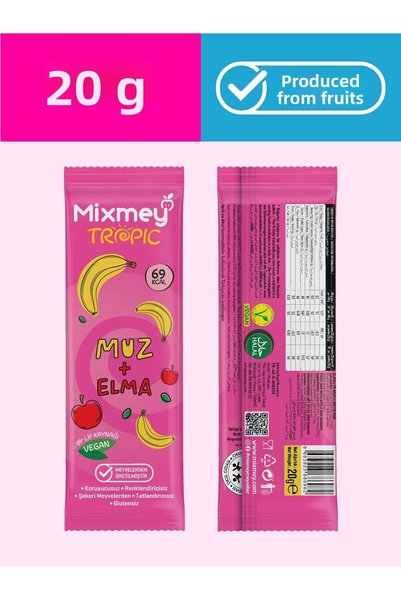 mixmey Banana Fruit Bar 288 Pieces |   Healthy Snacks – Vegan, Gluten-Free, Preservative-Free (20Gr X 288 Pieces)