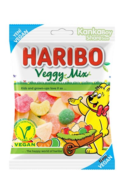 Haribo حلوى نباتية ناعمة بنكهة الفاكهة - مزيج نباتي 80 جم