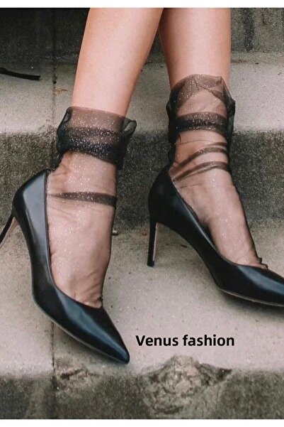 VENÜS MODA by Pınar Черна вечерна рокля от тюл с пайети