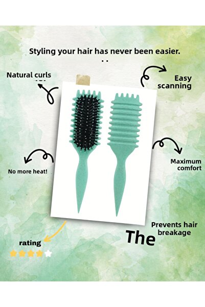 newaa butik Magic Curling Comb - Curl Defining Comb - Curly Hair Brush - Perfect Curls Pink