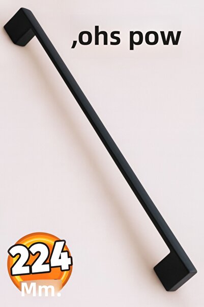 Badem10 Negru Mat Negru Mat Sertar Bucătărie - Mâner Metal - Dulap Dulap - Mânere Mâner 224 MM - 22,4 CM