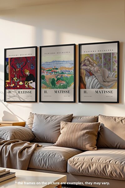 Basquiart Διακοσμητικές αφίσες Ματίς με μαύρο πλαίσιο, σετ 3 τεμαχίων, Νο:19