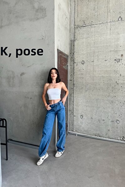 XRAY JEANS Women's Jeansmode High Waist Elastic Blue Baggy Jeans