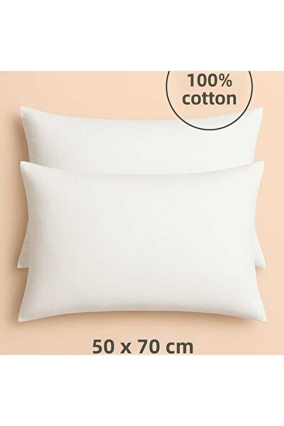 Loova față de pernă 2 bucăți uni bumbac 100% cu fermoar, din bumbac, cusut fin