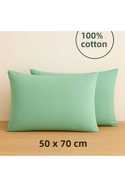 Loova غطاء وسادة قطعتين بلون سادة 100% قطن مع سحاب وخياطة متقنة