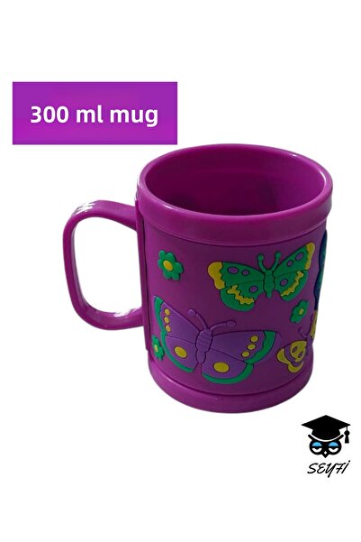 SEYFİKİRTASİYE 300 مل كوب مزخرف وقابل للطي، أكواب بلاستيكية متنوعة للأطفال، ق...