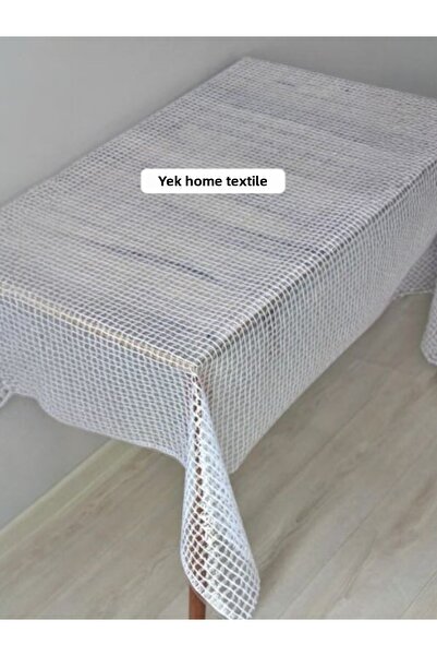 YEK HOME TEKSTİL مفرش طاولة فاخر من القش الأبيض مطلي بالبلاستيك PVC قابل للمسح، مفرش طاولة شفاف مقاوم للماء