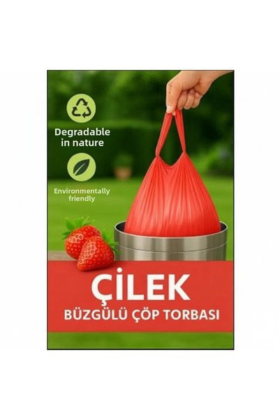 GÜNEŞPAK Drawstring Garbage Bag 55X60 cm Pack of 3 Lavender-Strawberry-Lemon Scented Garbage Bag