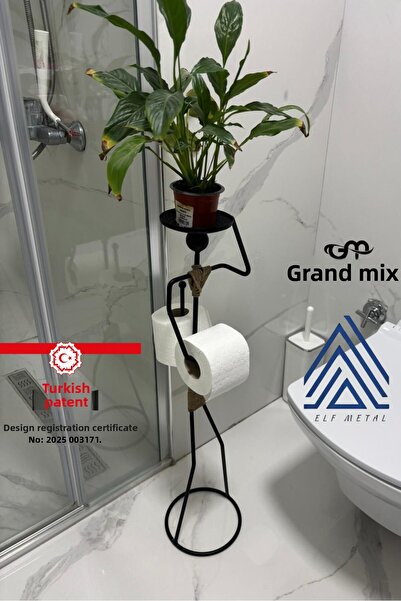 Grandmix Suport decorativ pentru hârtie igienică cu figură umană cu raft Suport pentru hârtie igienică cu suport pentru baie de rezervă