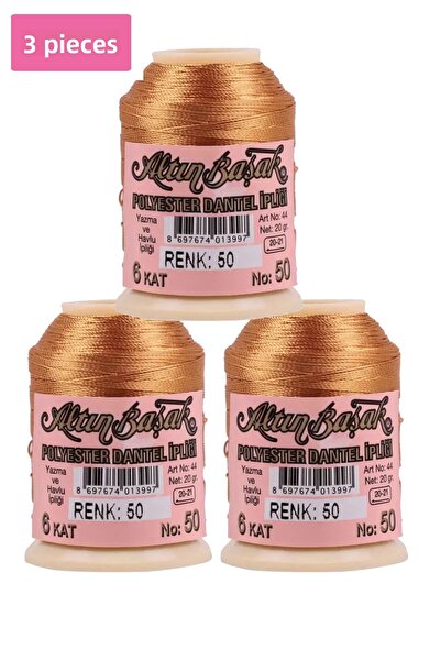 Litae 3 bucăți ață de broderie și dantelă Goldbaşak 20 gr - Royaleks - Nr.: 050