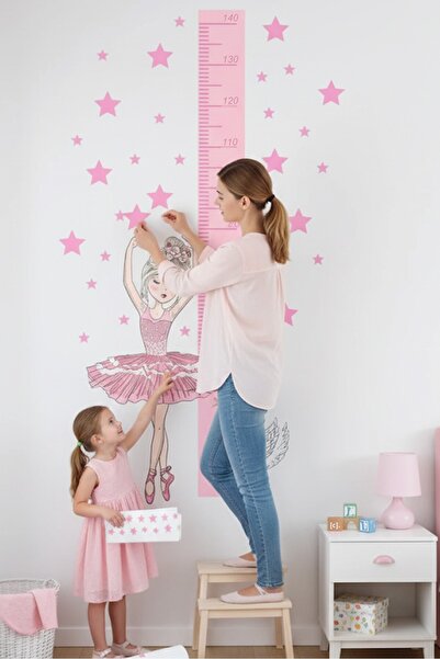 KT Decor Ballerina Height Meter Girl's Room Wall Sticker Set