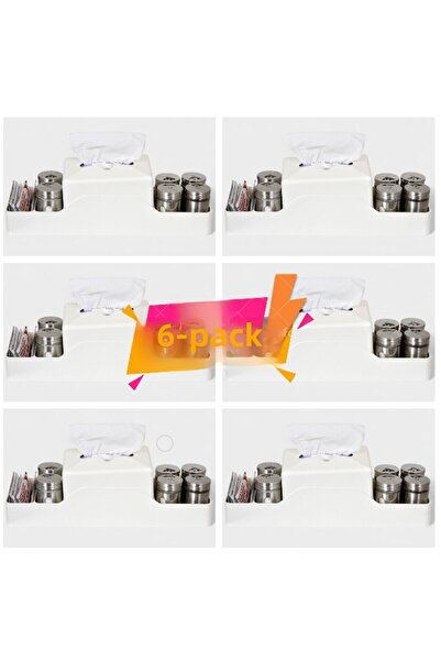 PRATİKPAK Restaurants & Cafes & Bars & Offices Special Manager Organizer Napkin Holder Plastic Horizontal Pack of 6
