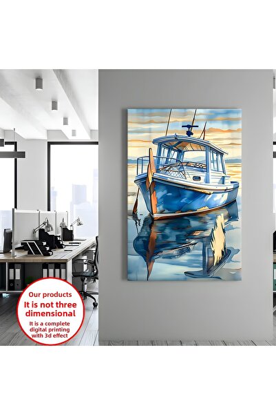 Harikabirev PANZA-PICURĂRI DE PERETE-PIEPTĂ DE SALĂ BARCĂ ALBASTRĂ |   TABLO ...