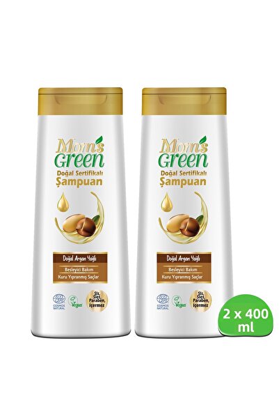 Mom's Green مجموعة من شامبو زيت الأرغان الطبيعي المعتمد (400 مل × 2 قطعة)
