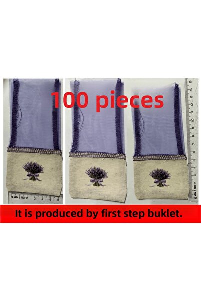 ilkadimbuklet 100 قطعة من أكياس التول المطبوعة بستة ألوان، كيس لافندر، كيس هد...