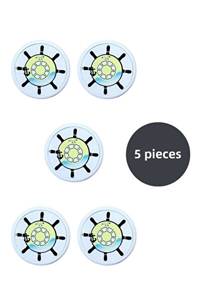 MegaVitrin مجموعة مقابض أثاث غرفة الأطفال على شكل دفة السفينة مكونة من 5 قطع - مقابض خزانة وأدراج من البلاستيك ABS