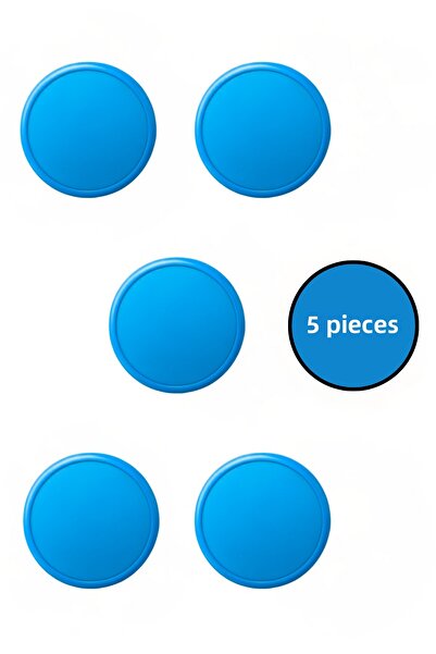 MegaVitrin 5 Pcs Blue Kids Room Furniture Handle Set - Abs Plastic Single Button Cabinet and Drawer Handles