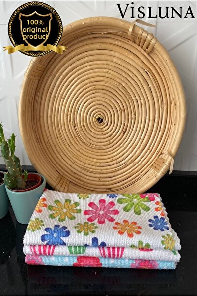 VİSLUNA (3 Pieces) Super Absorbent Patterned Kitchen Cloth 40*40'Cm