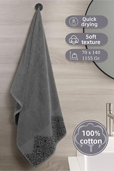 Karna Home منشفة قطنية مفردة جاكار كلوفر - 70 × 140