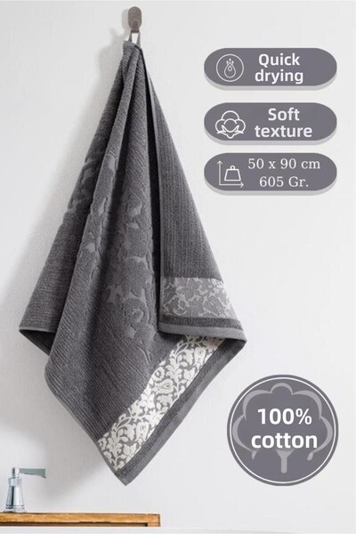 Karna Home Cotton Single Towel Jacquard Karna Premium Sıbell - 50 X 90