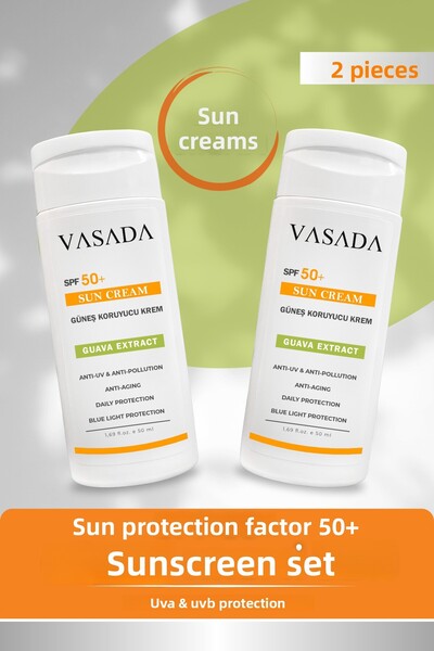 Vasada 2 Pieces Sunscreen High Protection Spf 50 Guava 50 ml