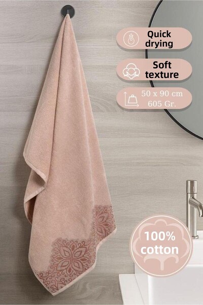 Karna Home منشفة قطنية مفردة جاكار كلوفر - 50 × 90