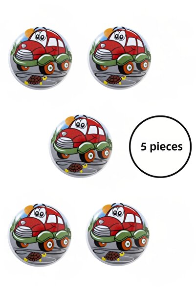 MegaVitrin 5 Pieces Porcelain Car Child Room Furniture Handle Set - Cabinet a...